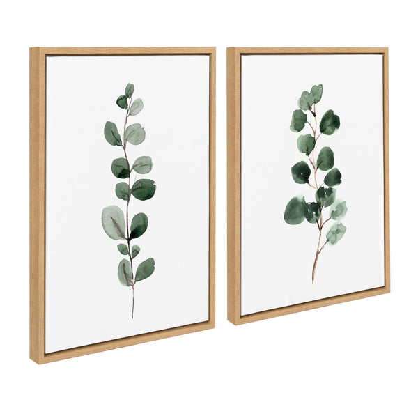 Kate & Laurel Sylvie Eucalyptus Framed Canvas Set By Maja Mitrovic