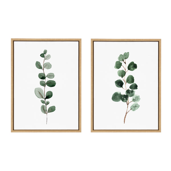 Kate & Laurel Sylvie Eucalyptus Framed Canvas Set By Maja Mitrovic