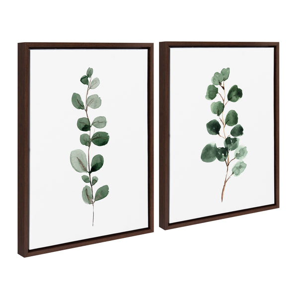 kate & laurel Sylvie Eucalyptus Framed Canvas Set by Maja Mitrovic