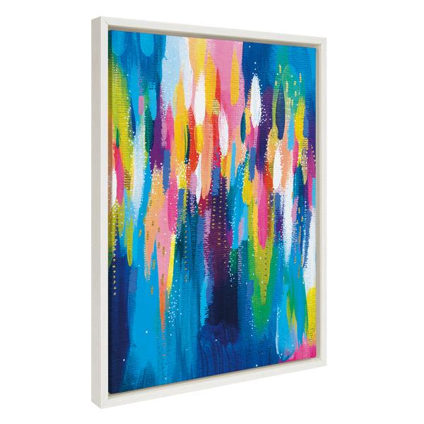 Kate & Laurel Sylvie EV Bright Brush Strokes 033 Framed Canvas By Ettavee