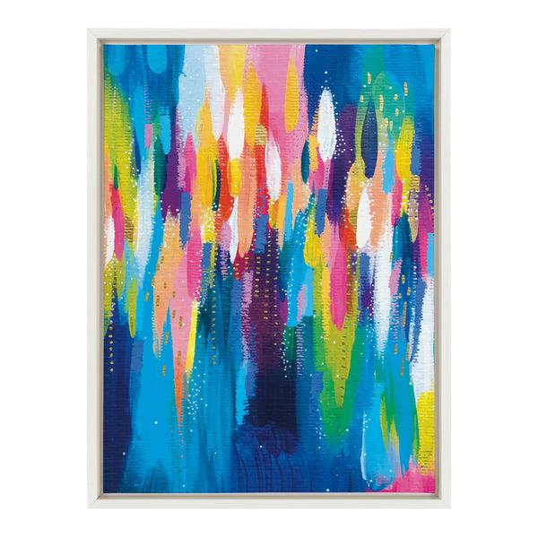 Kate & Laurel Sylvie EV Bright Brush Strokes 033 Framed Canvas By Ettavee