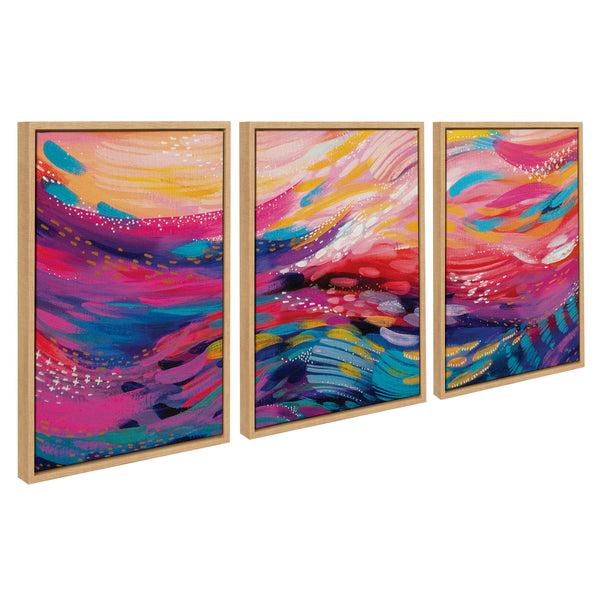 Kate & Laurel Sylvie EV Brush Strokes 90 A B And C Framed Canvas Art Set By Jessi Raulet Of Ettavee