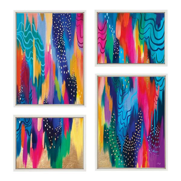 kate & laurel Sylvie EV Brushstroke 128 Framed Canvas Art Set by Jessi Raulet of Ettavee