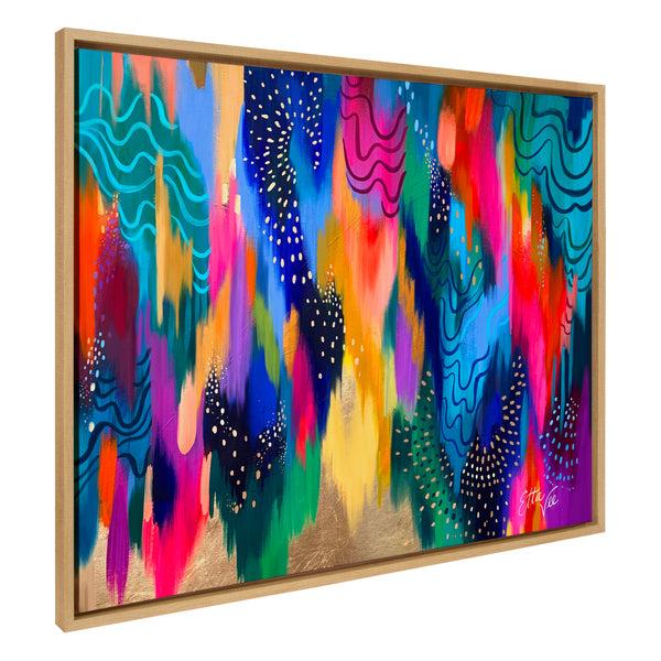 Kate & Laurel Sylvie EV Brushstroke 128 Framed Canvas By Jessi Raulet Of Ettavee