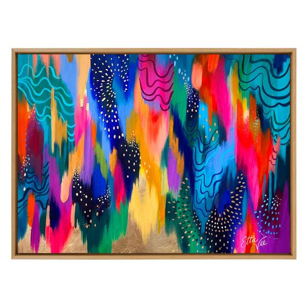 Kate & Laurel Sylvie EV Brushstroke 128 Framed Canvas By Jessi Raulet Of Ettavee