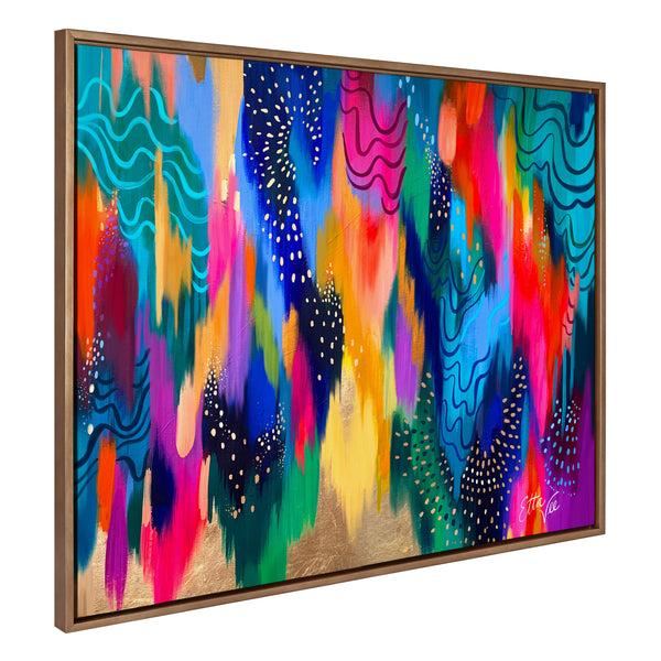 kate & laurel Sylvie EV Brushstroke 128 Framed Canvas by Jessi Raulet of Ettavee