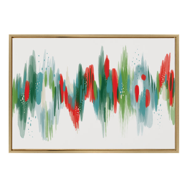 Kate & Laurel Sylvie EV Christmas Brush 1 Framed Canvas By Jessi Raulet Of Ettavee