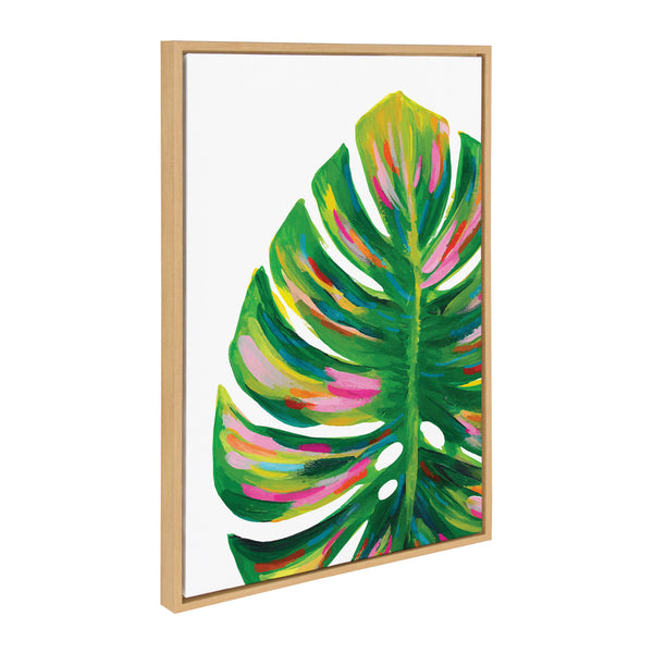 Kate & Laurel Sylvie EV Monstera 582 Monstera And Monstera Leaves Framed Canvas Art Set By Various Artists