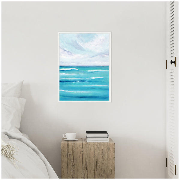 Kate & Laurel Sylvie Evening Ocean Waves Framed Canvas By Nikita Jariwala