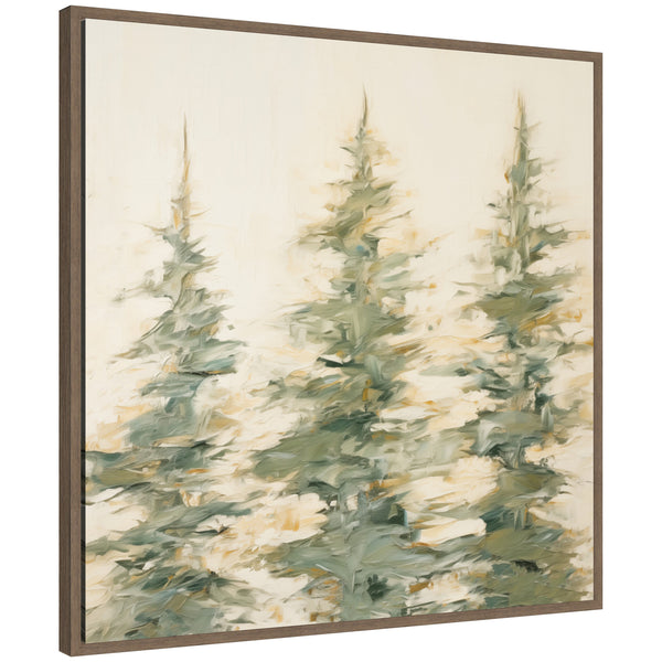 Kate & Laurel Sylvie Evergreen Trees Abstract Framed Canvas By The Creative Bunch Studio