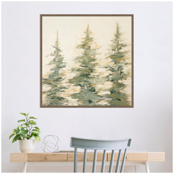 Kate & Laurel Sylvie Evergreen Trees Abstract Framed Canvas By The Creative Bunch Studio