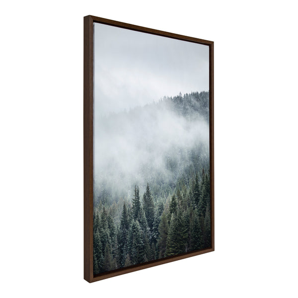 Kate & Laurel Sylvie Evergreens In Fog Framed Canvas By Emiko And Mark Franzen Of F2Images