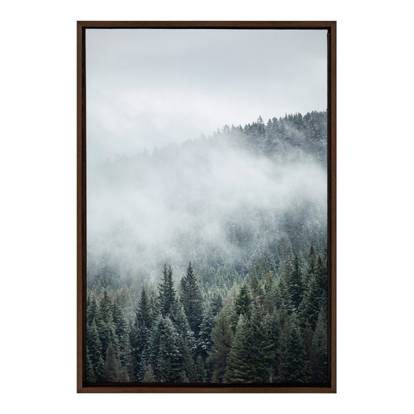 Kate & Laurel Sylvie Evergreens In Fog Framed Canvas By Emiko And Mark Franzen Of F2Images