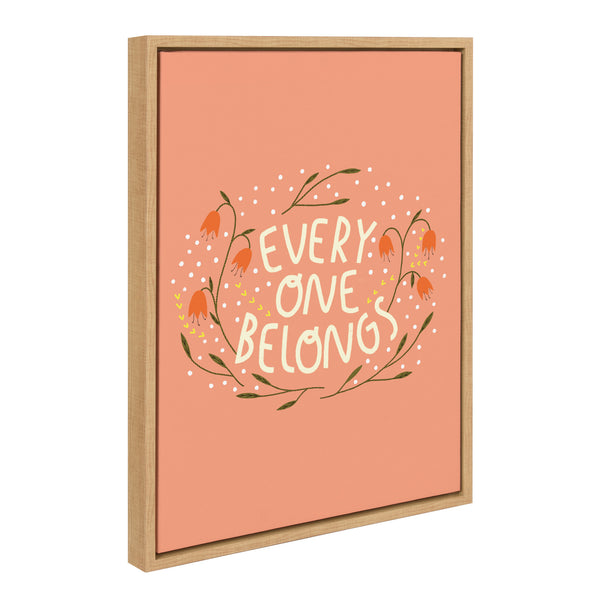 Kate & Laurel Sylvie Everyone Belongs Framed Canvas By Stacie Bloomfield Of Gingiber