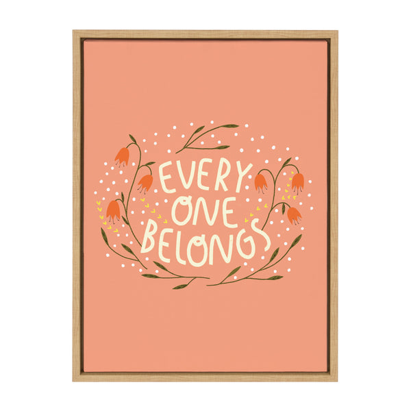 kate & laurel Sylvie Everyone Belongs Framed Canvas by Stacie Bloomfield of Gingiber