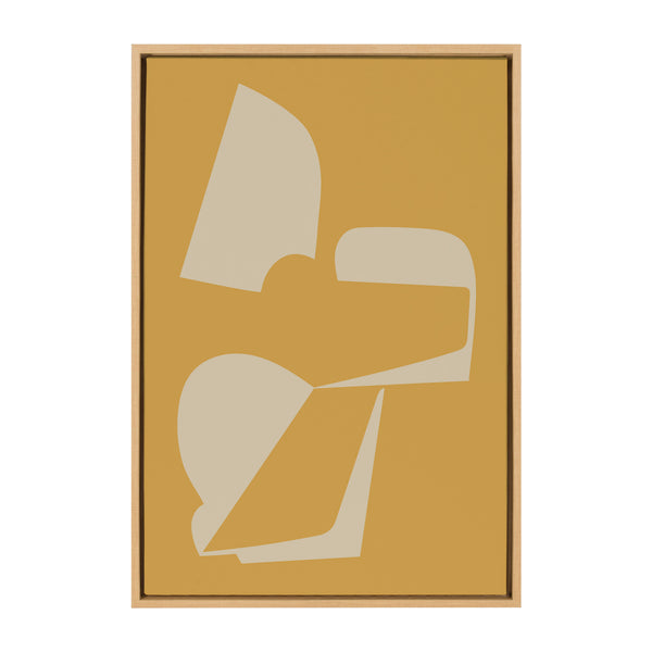 Kate & Laurel Sylvie Eye Catching Sleek Abstract 3 Yellow And Tan Framed Canvas By The Creative Bunch Studio