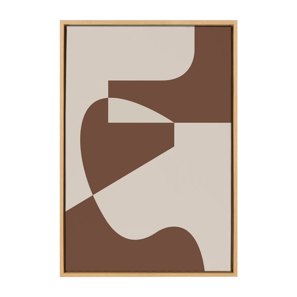 Kate & Laurel Sylvie Eye Catching Sleek Abstract 4 Brown And Beige Framed Canvas By The Creative Bunch Studio
