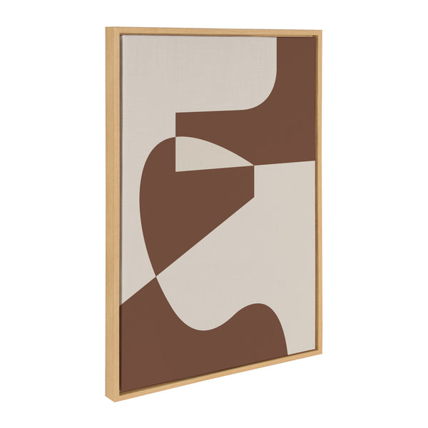 kate & laurel Sylvie Eye Catching Sleek Abstract 4 Brown and Beige Framed Canvas by The Creative Bunch Studio