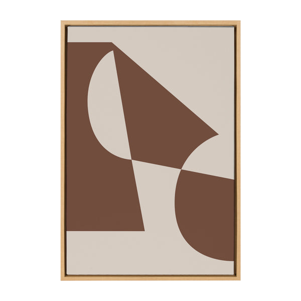 Kate & Laurel Sylvie Eye Catching Sleek Abstract 5 Brown And Beige Framed Canvas By The Creative Bunch Studio