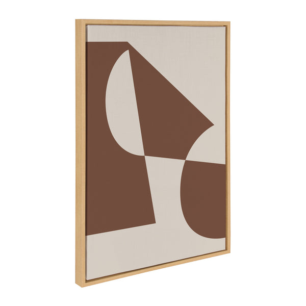 kate & laurel Sylvie Eye Catching Sleek Abstract 5 Brown and Beige Framed Canvas by The Creative Bunch Studio