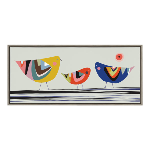 Kate & Laurel Sylvie Family Tree 3 Birds Framed Canvas By Rachel Lee Of My Dream Wall