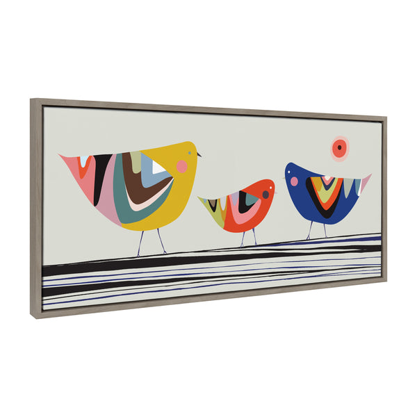 Kate & Laurel Sylvie Family Tree 3 Birds Framed Canvas By Rachel Lee Of My Dream Wall