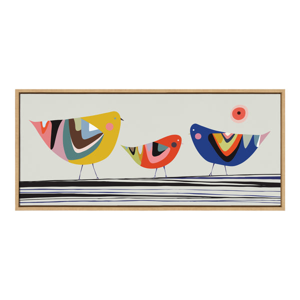 kate & laurel Sylvie Family Tree 3 Birds Framed Canvas by Rachel Lee of My Dream Wall