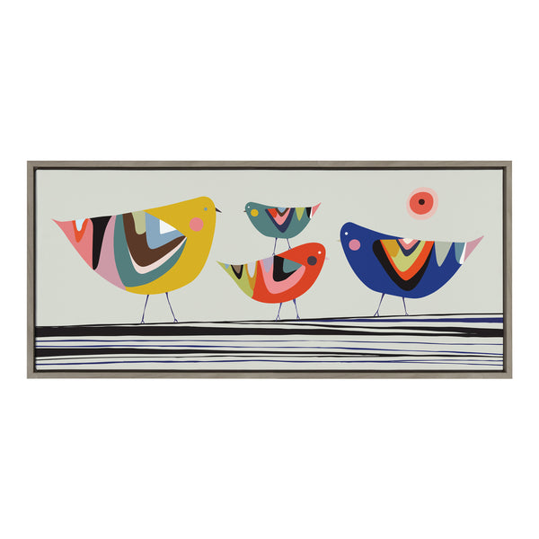 Kate & Laurel Sylvie Family Tree 4 Birds Framed Canvas By Rachel Lee Of My Dream Wall