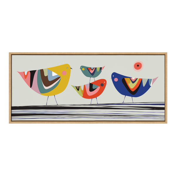 kate & laurel Sylvie Family Tree 4 Birds Framed Canvas by Rachel Lee of My Dream Wall