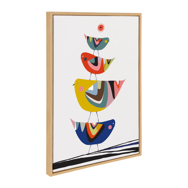 Kate & Laurel Sylvie Family Tree 4 Birds Giraffe Love And Three Elephants Framed Canvas Art Set By Rachel Lee Of My Dream Wall