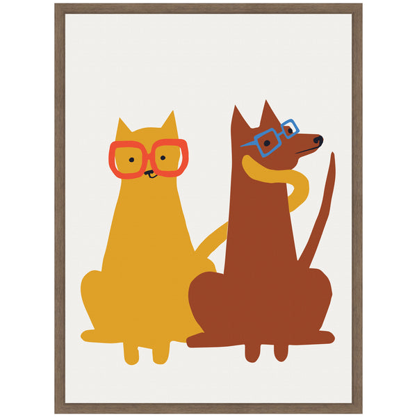 Kate & Laurel Sylvie Farm Cat Dog Framed Canvas By Hannah Beisang