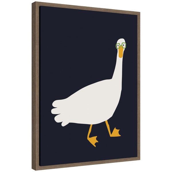 kate & laurel Sylvie Farm Duck Framed Canvas by Hannah Beisang