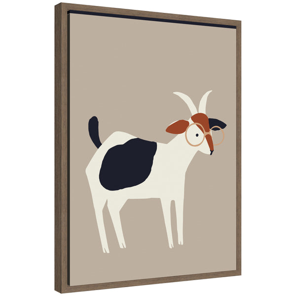 Kate & Laurel Sylvie Farm Goat Framed Canvas By Hannah Beisang