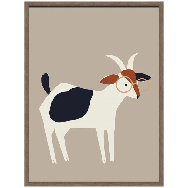 Kate & Laurel Sylvie Farm Goat Framed Canvas By Hannah Beisang