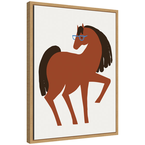 Kate & Laurel Sylvie Farm Horse Framed Canvas By Hannah Beisang