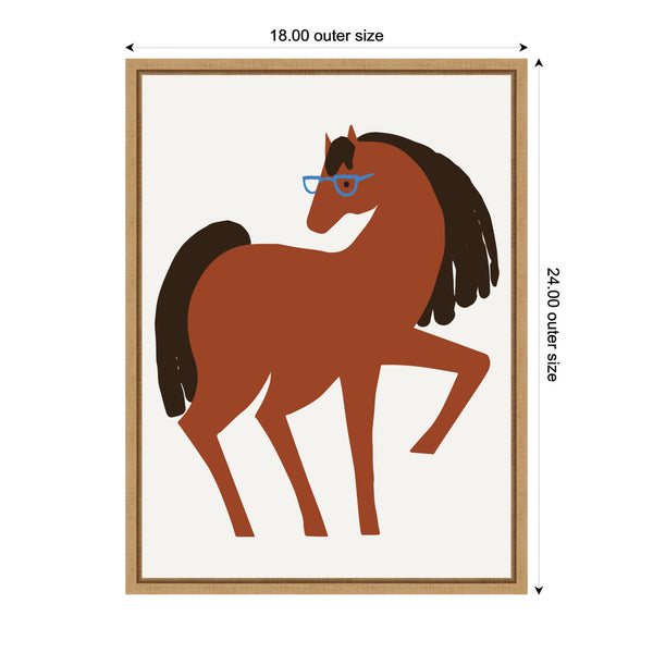 Kate & Laurel Sylvie Farm Horse Framed Canvas By Hannah Beisang