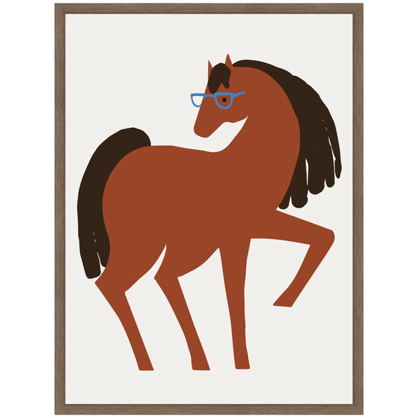 Kate & Laurel Sylvie Farm Horse Framed Canvas By Hannah Beisang