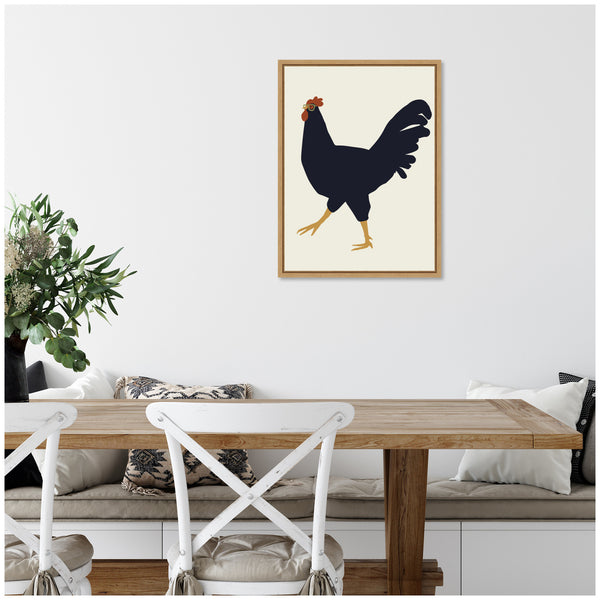 Kate & Laurel Sylvie Farm Rooster Framed Canvas By Hannah Beisang