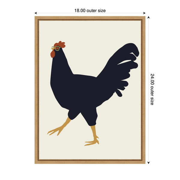 Kate & Laurel Sylvie Farm Rooster Framed Canvas By Hannah Beisang