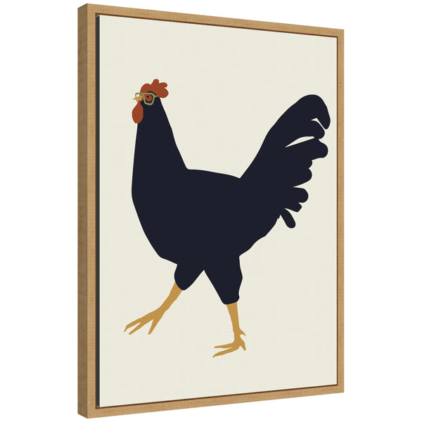 kate & laurel Sylvie Farm Rooster Framed Canvas by Hannah Beisang