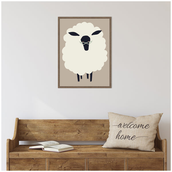 Kate & Laurel Sylvie Farm Sheep Framed Canvas By Hannah Beisang