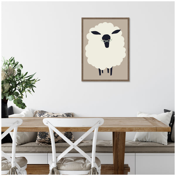 Kate & Laurel Sylvie Farm Sheep Framed Canvas By Hannah Beisang