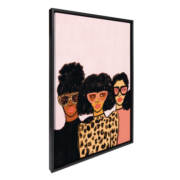 Kate & Laurel Sylvie Fashion Girl Framed Canvas Set By Kendra Dandy Of Bouffants And Broken Hearts