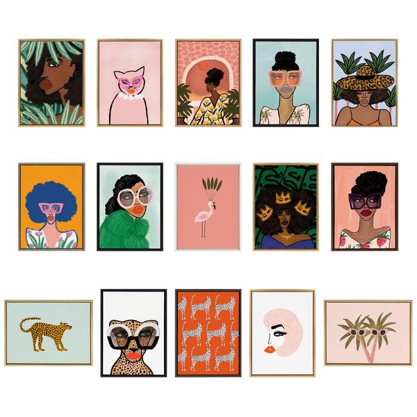 Kate & Laurel Sylvie Fashion Girl Framed Canvas Set By Kendra Dandy Of Bouffants And Broken Hearts