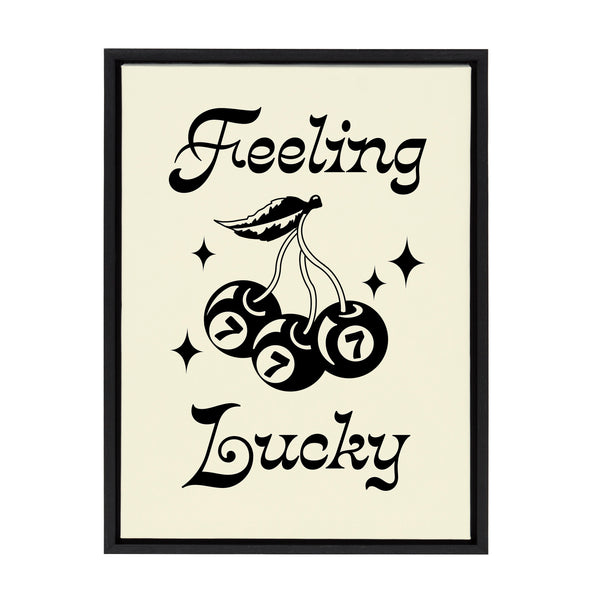 Kate & Laurel Sylvie Feeling Lucky Cherries Framed Canvas By Alli Standefer