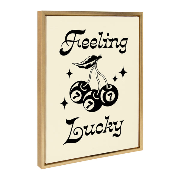 kate & laurel Sylvie Feeling Lucky Cherries Framed Canvas by Alli Standefer
