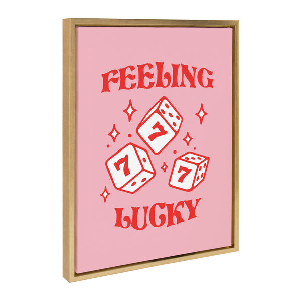 kate & laurel Sylvie Feeling Lucky Framed Canvas by Alli Standefer