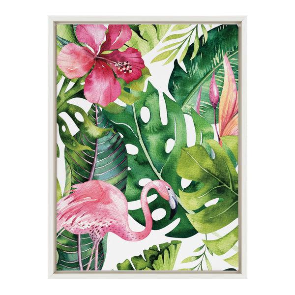 kate & laurel Sylvie Find Flamingo Framed Canvas by Maja Mitrovic of Makes My Day Happy