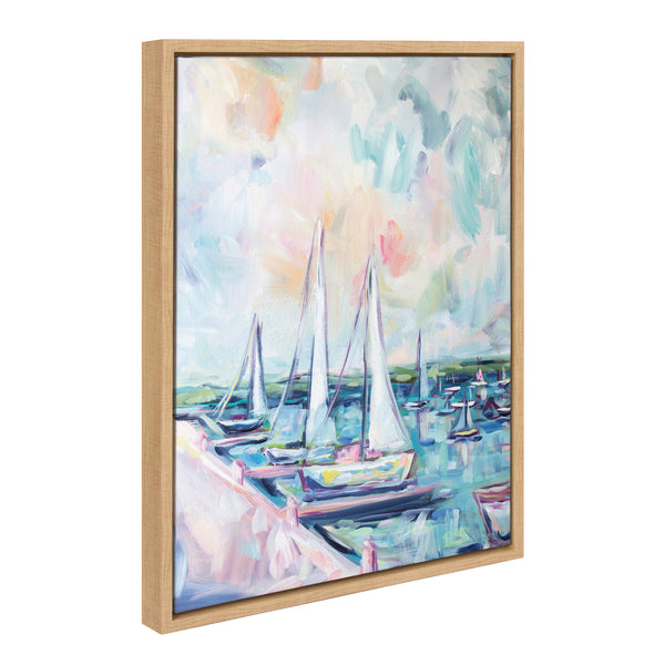 Kate & Laurel Sylvie Fish Creek Harbor Framed Canvas By Rachel Christopoulos
