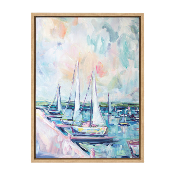 kate & laurel Sylvie Fish Creek Harbor Framed Canvas by Rachel Christopoulos